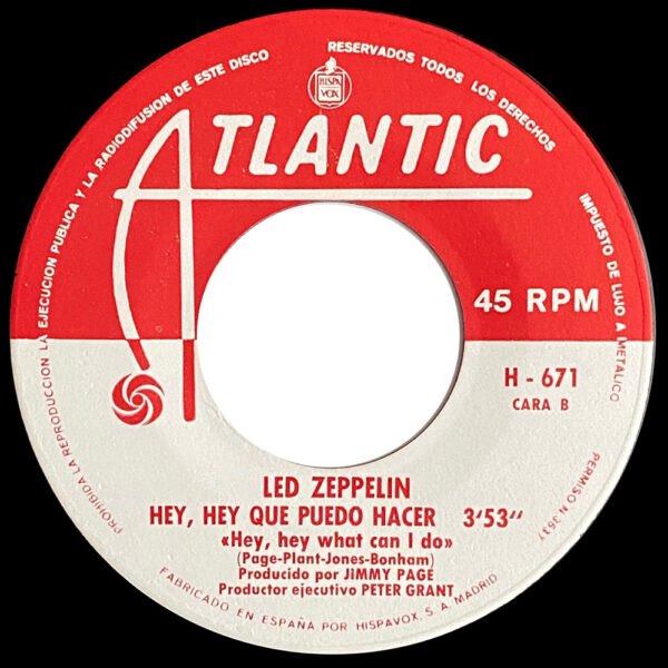 Single <br>Spain (H-671) <br>Immigrant Song / Hey, Hey, What Can I Do - Image 4