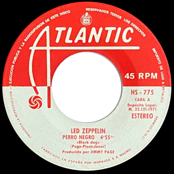 Single <br>Spain (HS-775) <br>Black Dog / Misty Mountain Hop (#1) - Image 3