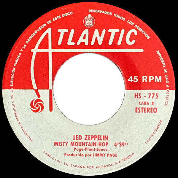 Single <br>Spain (HS-775) <br>Black Dog / Misty Mountain Hop (#1) - Image 4