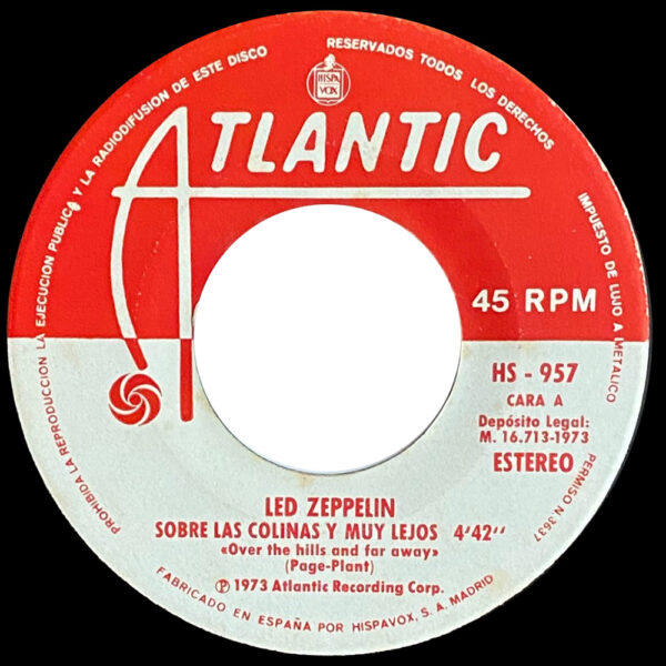 Single <br>Spain (HS-957) <br>Over The Hills and Far Away / Dancing Days (#1) - Image 3