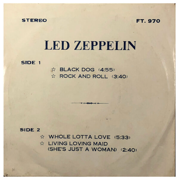 Single <br>Thailand (FT. 970) <br>Black Dog / Rock and Roll / Whole Lotta Love / Living Loving Maid (#3) - Image 2