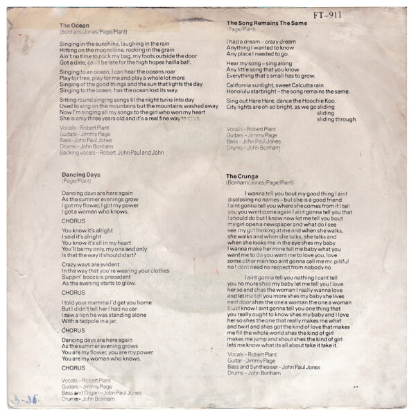 Single <br>Thailand (FT. 911) <br>The Ocean / Dancing Days / TSRTS / The Crunge (#1) - Image 2