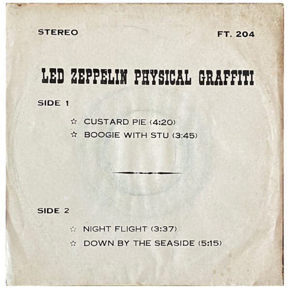 Single <br>Thailand (FT. 204) <br>Boogie With Stu / Custard Pie / Night Flight / Down By The Seaside - Image 2