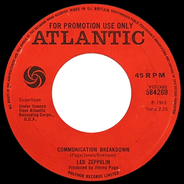 Single <br>United Kingdom (584269) <br>Communication Breakdown / Good Times Bad Times (Promo) - Image 2