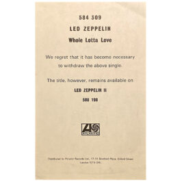 Whole Lotta Love (1969) <br>Polydor Withdrawn Letter (UK)