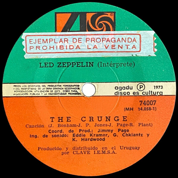 Single <br>Uruguay (74007) <br>The Crunge / D'yer Mak'er (promo) - Image 3