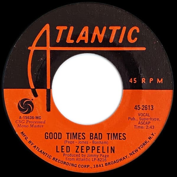 Single <br>USA (45-2613) <br>Good Times Bad Times / Communication Breakdown (#6) - Image 2