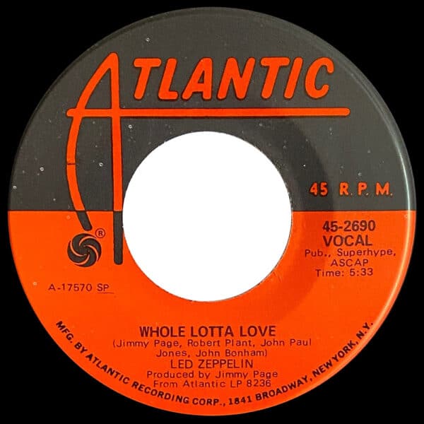 Single <br>USA (45-2690) <br>Whole Lotta Love / Living Loving Maid (#01) - Image 2