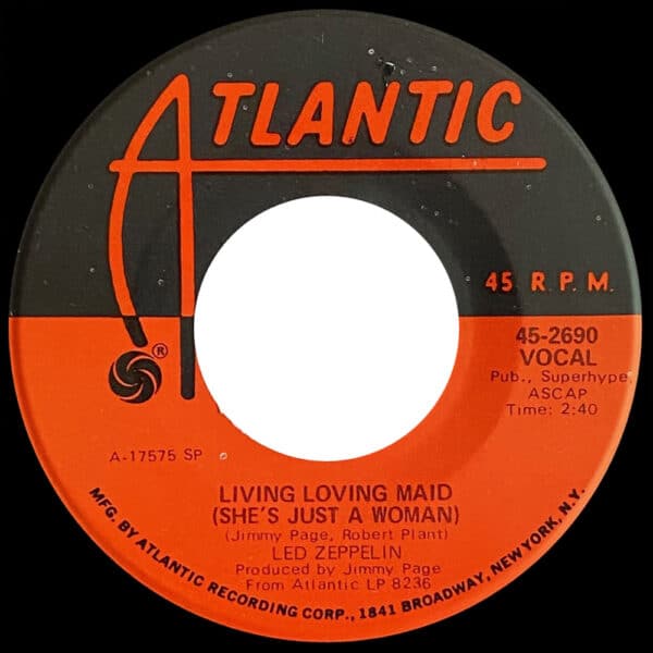 Single <br>USA (45-2690) <br>Whole Lotta Love / Living Loving Maid (#01) - Image 3
