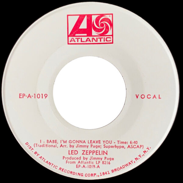 Single <br>USA (EP 1019) <br>Babe, I'm Gonna Leave You / Dazed & Confused, Mono (Promo) - Image 3