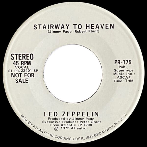 Single <br>USA (PR-175) <br>Stairway To Heaven / Stairway To Heaven (Promo) - Image 3