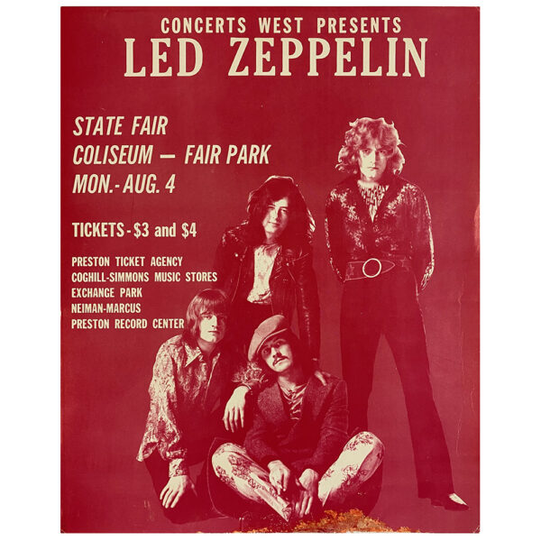 Concert Advertisement <br>1969.08.04 <br>Dallas, TX (handbill)