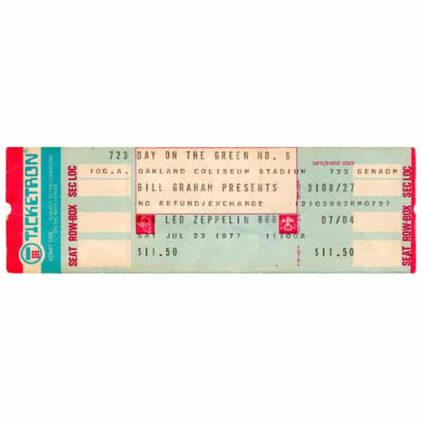 Concert Ticket <br>1977.07.23 <br>Oakland, CA - Image 2