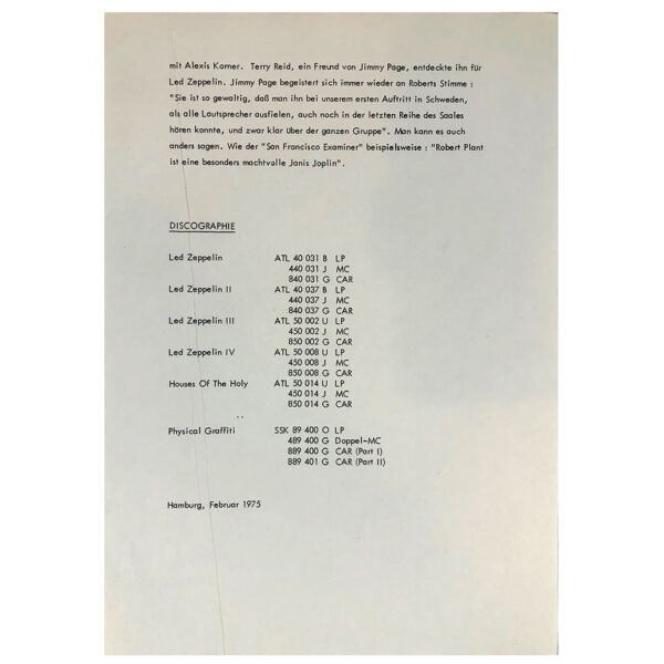 Press Release (1975) <br>Bio (Germany) - Image 2