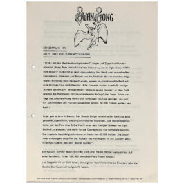 Press Release (1975) <br>US Tour information (Germany)