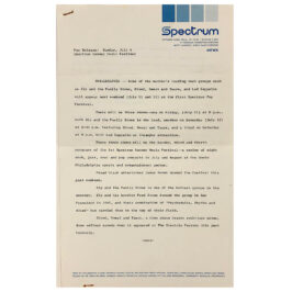 Concert Rarity <br>1969.07.06 <br>Philadelphia, Press Release