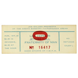 Concert Ticket <br>1969.08.01 <br>Santa Barbara, CA