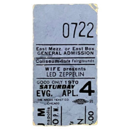 Concert Ticket <br>1970.04.04 <br>Indianapolis, IN