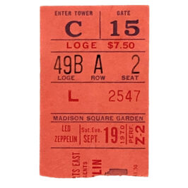Concert Ticket <br>1970.09.19 <br>New York, NY (Evening)