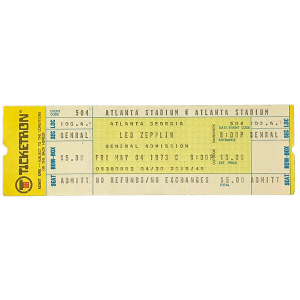 Concert Ticket <br>1973.05.04 <br>Atlanta, GA