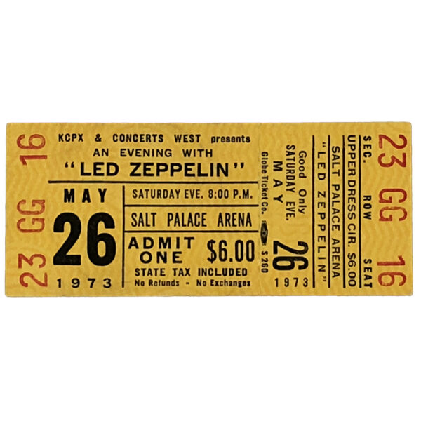 Concert Ticket <br>1973.05.26 <br>Salt Lake City, UT