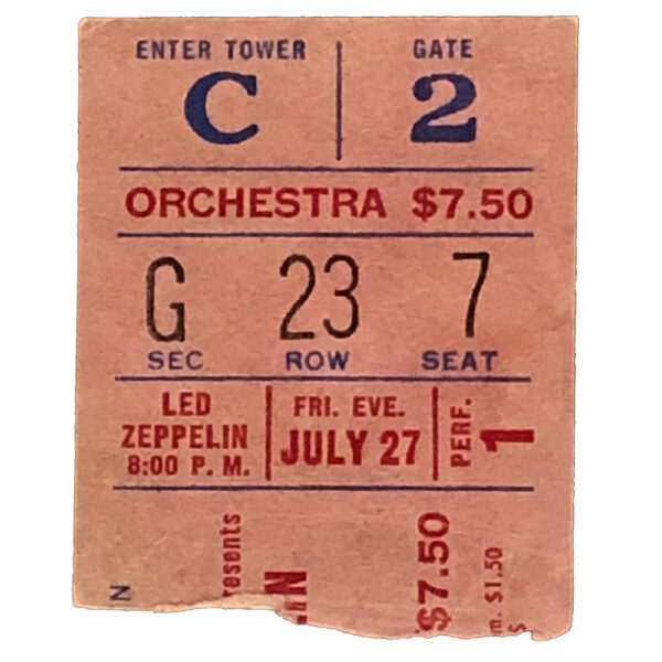 Concert Ticket <br>1973.07.27 <br>New York, NY