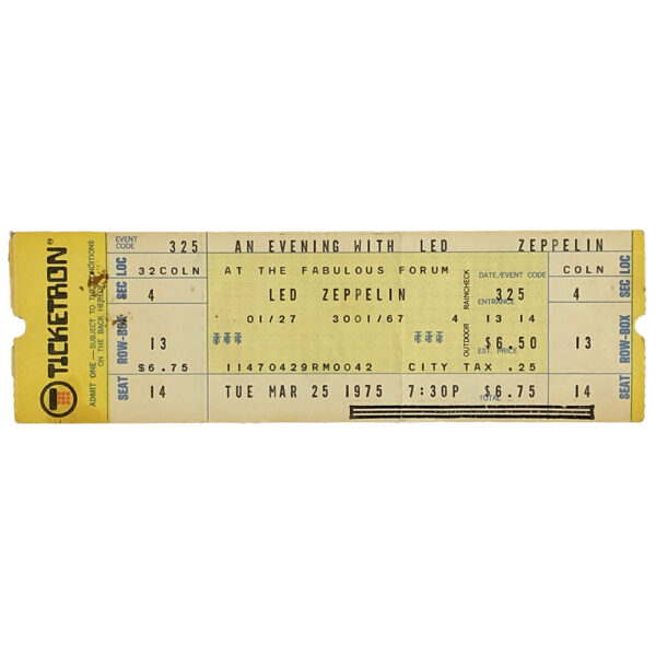 Concert Ticket <br>1975.03.25 <br>Los Angeles, CA