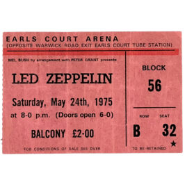 Concert Ticket <br>1975.05.24 <br>London, UK