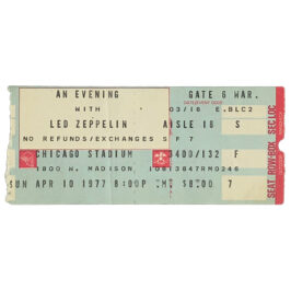 Concert Ticket <br>1977.04.10 <br>Chicago, IL