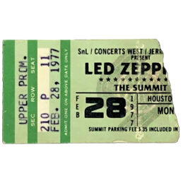 Concert Ticket <br>1977.05.21 <br>Houston, TX
