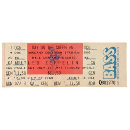 Concert Ticket <br>1977.07.23 <br>Oakland, CA