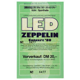 Concert Ticket <br>1980.06.18 <br>Cologne, DE