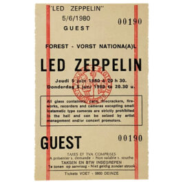 Concert Ticket <br>1980.06.20 <br>Brussels, BE