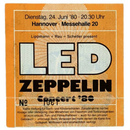 Concert Ticket <br>1980.06.25 <br>Hannover, DE