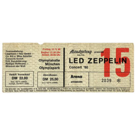 Concert Ticket <br>1980.07.05 <br>Munich, DE