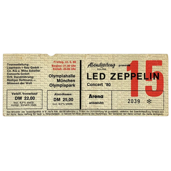 Concert Ticket <br>1980.07.05 <br>Munich, DE