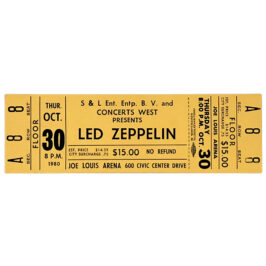Concert Ticket <br>1980.10.30 <br>Detroit, MI