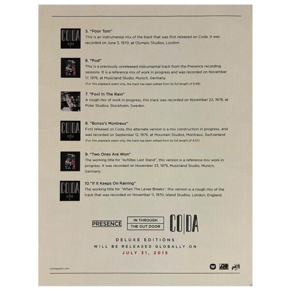 Remastered Series <br> Phase 4 <br>Listening Party #1, Program (UK) - Image 2