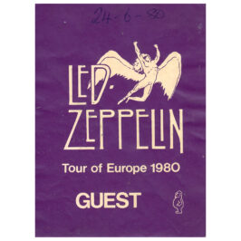 Concert Pass <br>1980 <br>Cloth, Purple, Guest