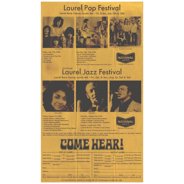 Concert Advertisement <br>1969.07.11 <br>Laurel, MD (Handbill) - Image 2