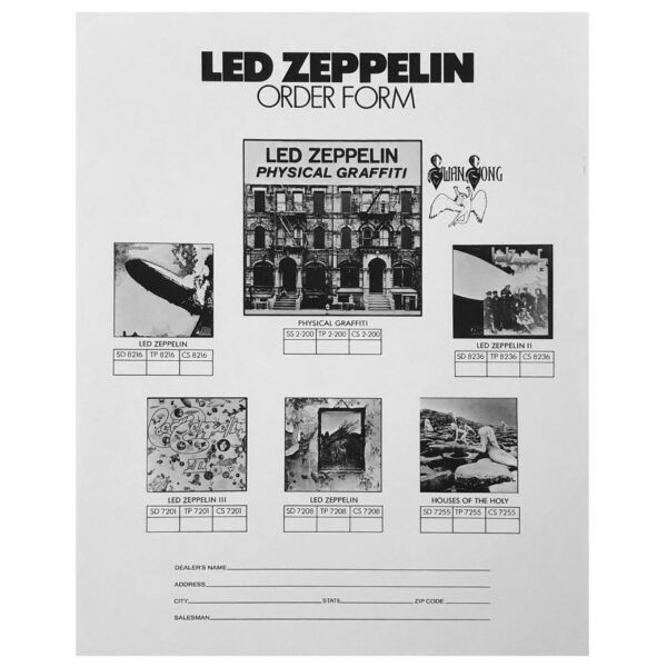 Physical Graffiti (1975) <br>Order Form (USA)