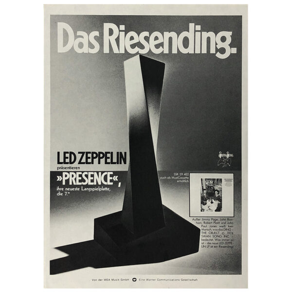 Presence (1976) <br>Flyer (Germany)