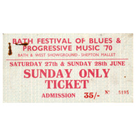 Concert Ticket <br>1970.06.28 <br>Shepton Mallet, UK