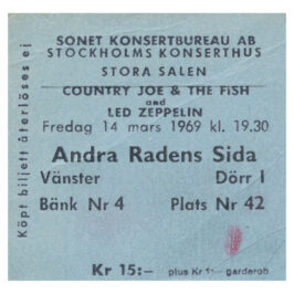 Concert Ticket <br>1969.03.14 <br>Stockholm, SE