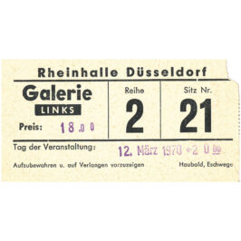 Concert Ticket <br>1970.03.12 <br>Dusseldorf, DE