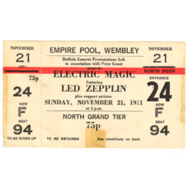 Concert Ticket <br>1971.11.21 <br>London, UK