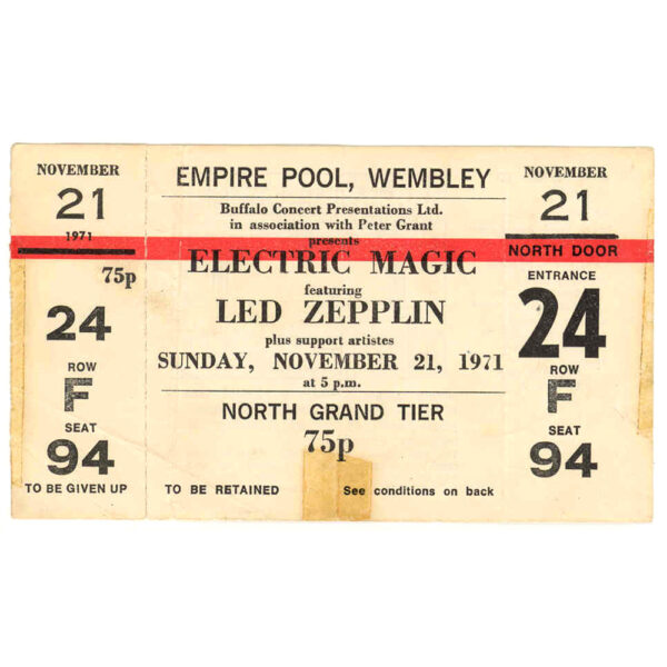 Concert Ticket <br>1971.11.21 <br>London, UK
