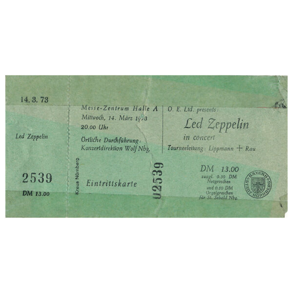 Concert Ticket <br>1973.03.14 <br>Nuremberg, DE