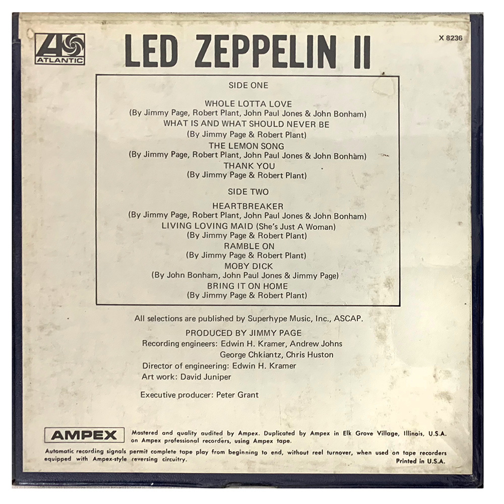 Reel-to-Reel Led Zeppelin II X8236 #1 (USA) - Zepfan