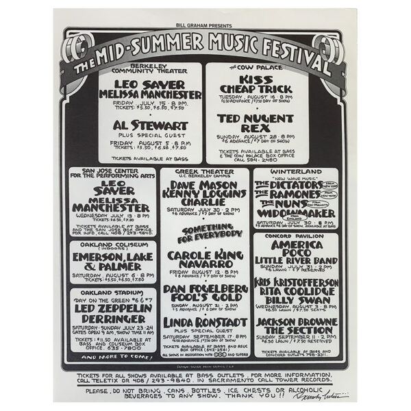 Concert Advertisement <br>1977.07.23 <br>Oakland, CA (Handbill)